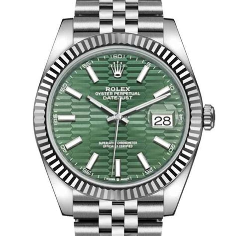 rolex datejust 41 green fluted motif dial